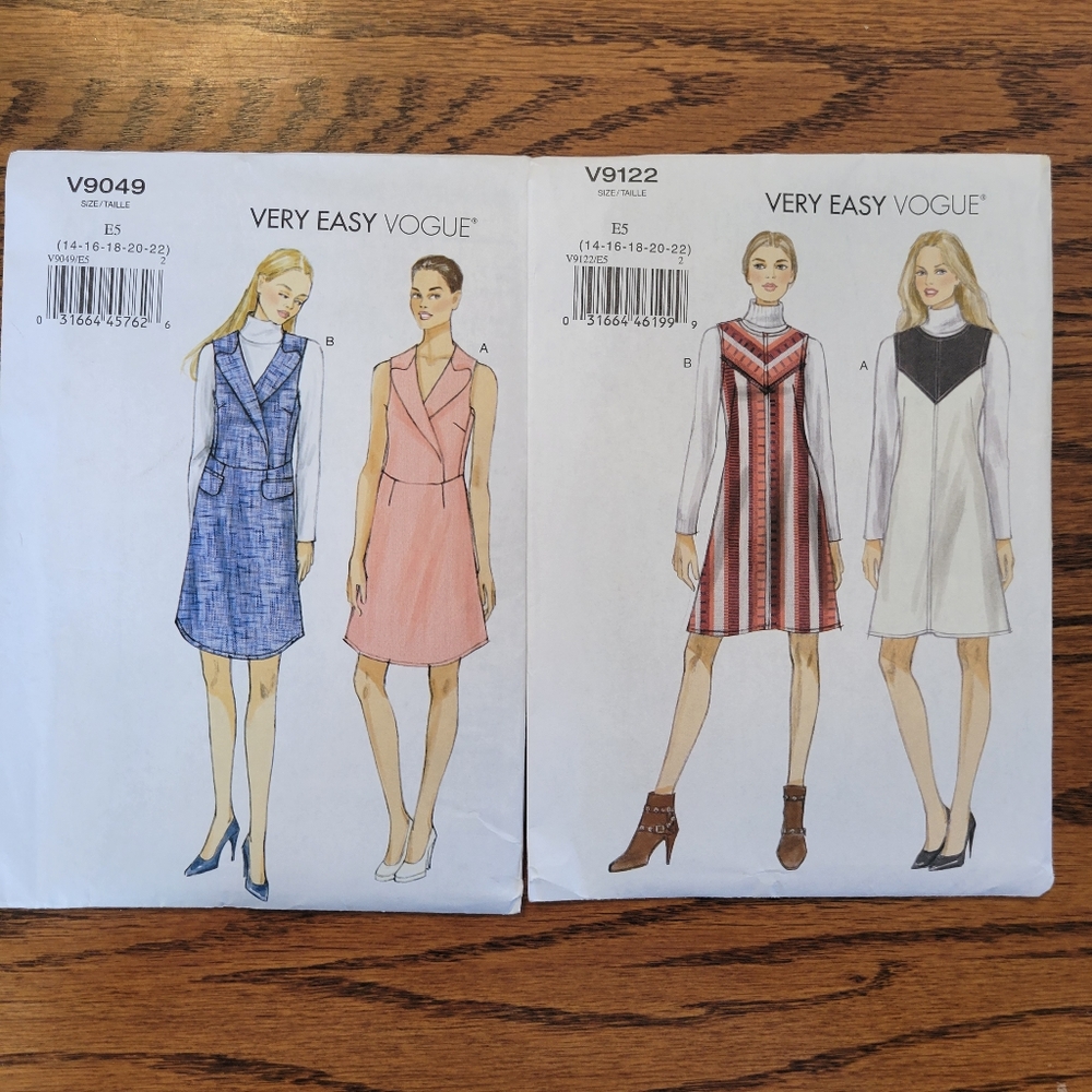 Very Easy Vogue Sewing Patterns (2) ~ Appear Unused ~ 2014 & 2015 ~ Retro Look - Picture 1 of 13